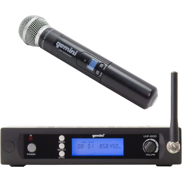 Gemini Single channel wireless UHF PLL system  handheld UHF-6100M-R2